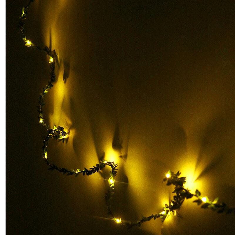 2M 20Leds Koper Led String Light Fairy Waterdicht Holiday Leaf Garland Lamp Batterij Bedienen Huis Wedding Garden Party versieren