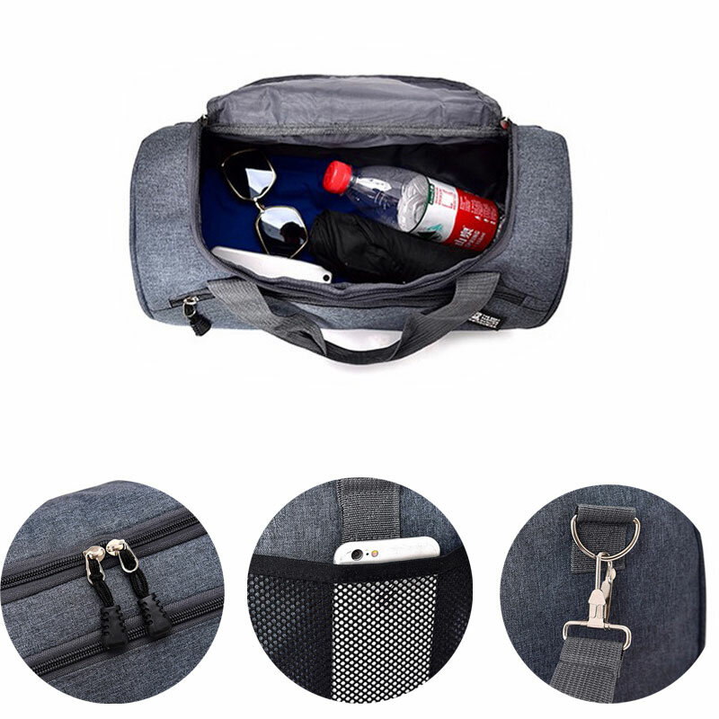 Scione Men Travel Sport Bags Light Luggage Business Cylinder Handbag Women Outdoor Duffel Weekend Crossbody Shoulder Bag Pack