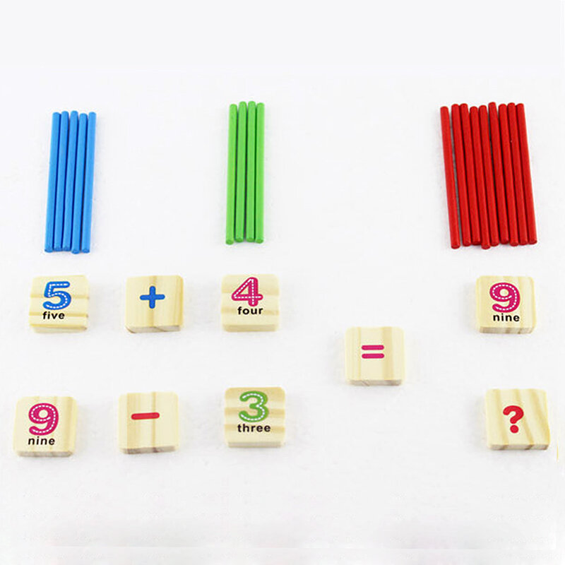 เด็กไม้ตัวเลข Stick คณิตศาสตร์การเรียนรู้นับคณิตศาสตร์การศึกษาของเล่นเด็กของขวัญเด็ก