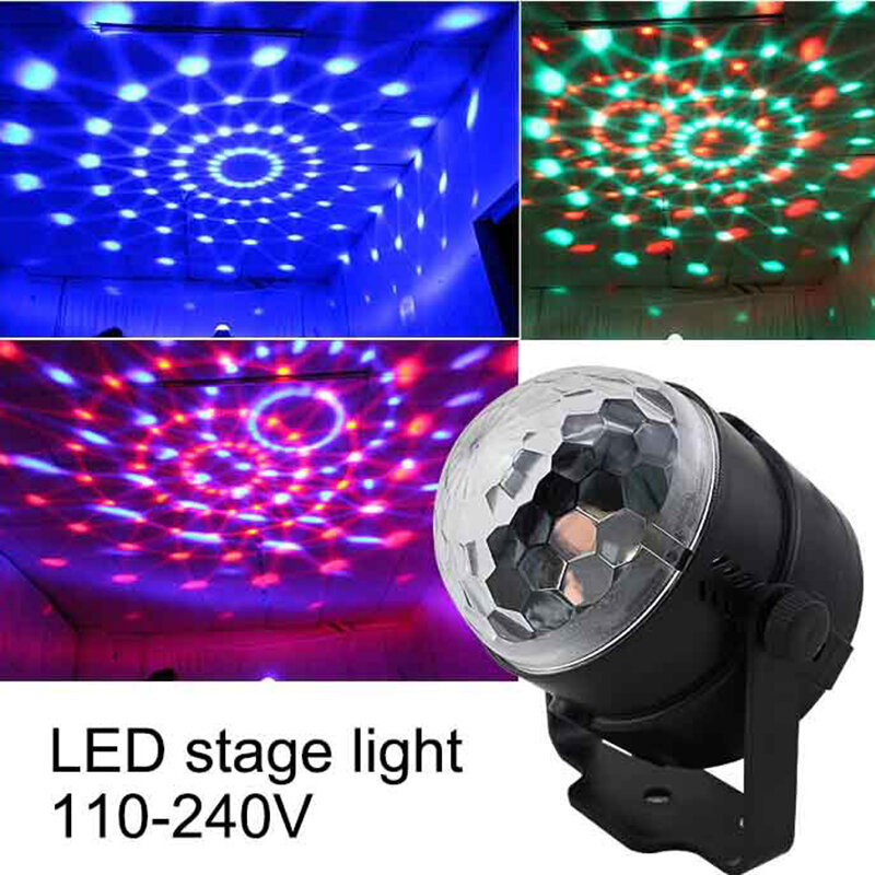 Mini RGB LED Crystal Magic Ball Stage Effect Lighting Lamp Bulb Party Disco Club DJ Light Show Lumiere