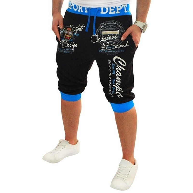 Мужские повседневные шорты с буквенным принтом ZOGAA, трикотажные спортивные штаны для мальчиков, Свободные тренировочные джоггеры, уличная ...