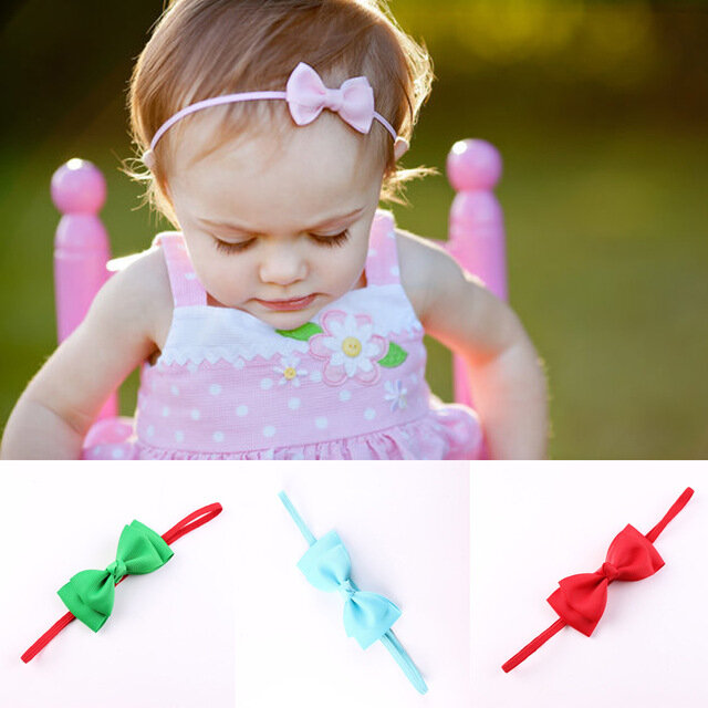 NEW 10PCS/LOT Fashion Candy Colours Cute Bow Headband 3inch double layer bow Hair Band Headdress Hair Accessories
