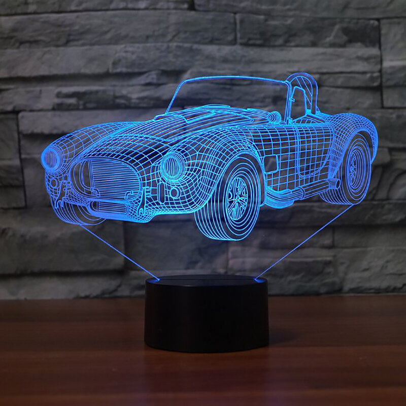 Convertible Car  Led Night Light 7 Colors Touch 3D Lamp Creative Birthday Gifts For Home Bedroom Office Decorations