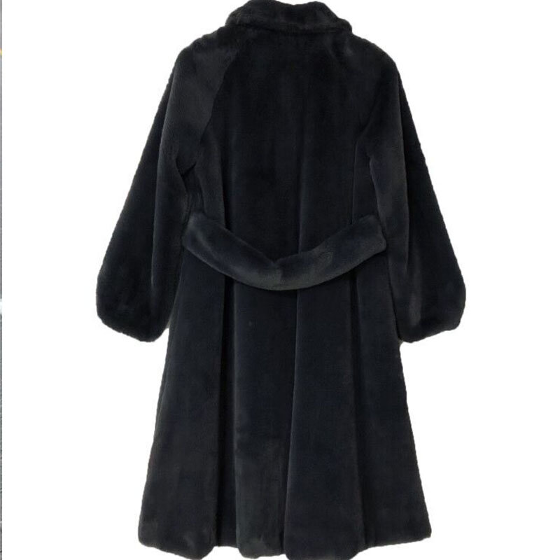 2020 Donne di inverno Cappotto X-Lungo Fluffy Pelliccia di Visone Giacca Casual Allentato Vento Prof di Spessore Caldo di Modo Trench E Impermeabili