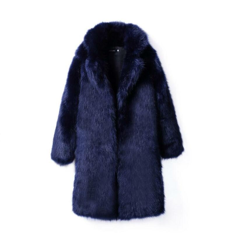 Мужское длинное пальто из искусственного меха, повседневное теплое пальто большого размера из искусственного меха, K1120, зима-осень 2019