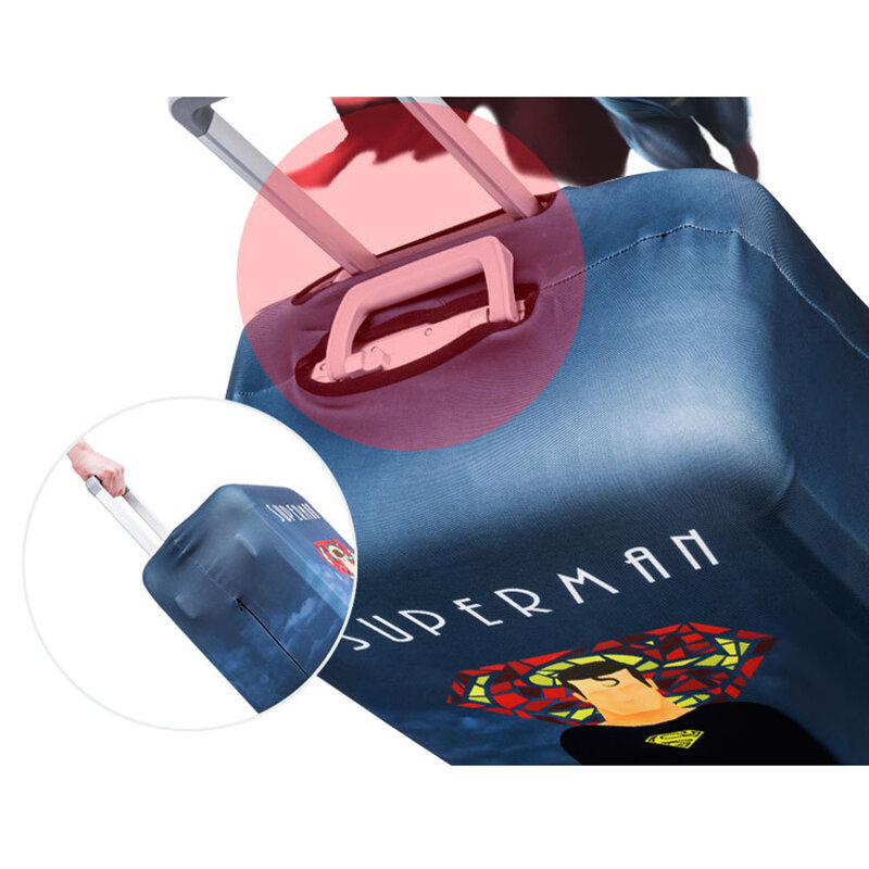 อุปกรณ์เสริมอุปกรณ์คลุมกระเป๋าเดินทางกระเป๋าเดินทางชุดป้องกันสัมภาระป้องกันฝุ่น Trunk ชุดรถเข็นความยืดหยุ่น Super Hero