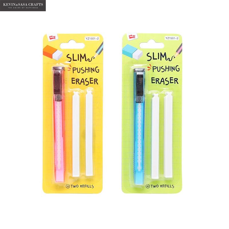 3Pcs/Set Scalable Refills Eraser Set Include Two Refills Quality School Supplies Erasers For Kids Solid Color Stationery For Kid