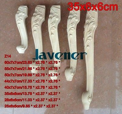 Z14-35x6x6 cm madeira esculpida onlay apliques carpenter decalque madeira trabalho carpinteiro perna montagem