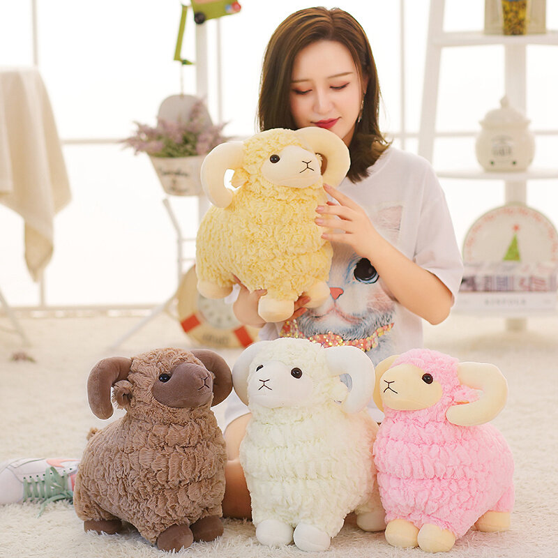 Jolis petits moutons, jouets en peluche, moutons, poupées, oreillers, poupées coréennes endormies