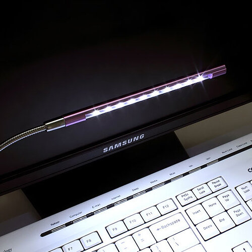 Super luminoso Mini 10 LED luce USB flessibile metallo LED lampada libro luci di lettura per Notebook Laptop PC Computer 6 colori