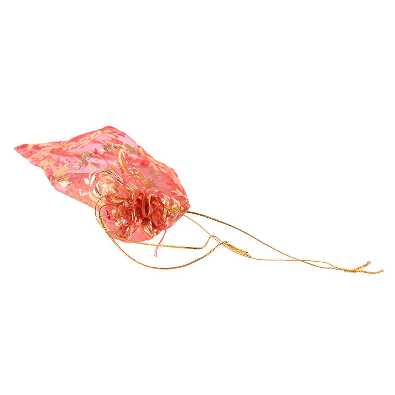 13x18cm Drawstring Bags 10pc/lot  Red Gold Rose Color Wedding Drawable Organza Voile Gift Packaging Bags&Pouches