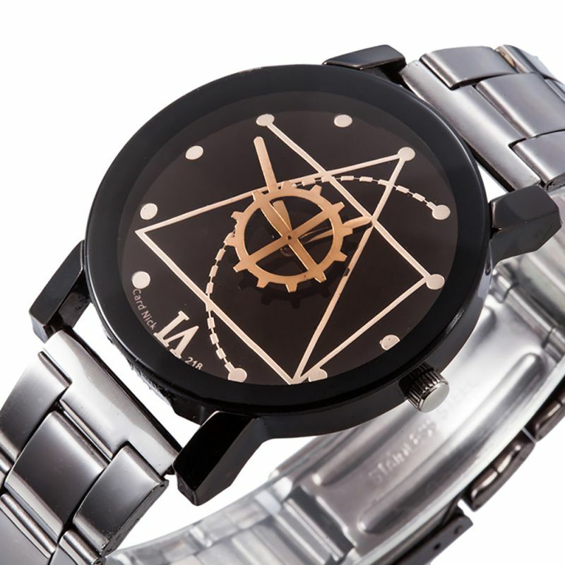 Relógio de pulso analógico de quartzo de aço inoxidável relógio de pulso casual