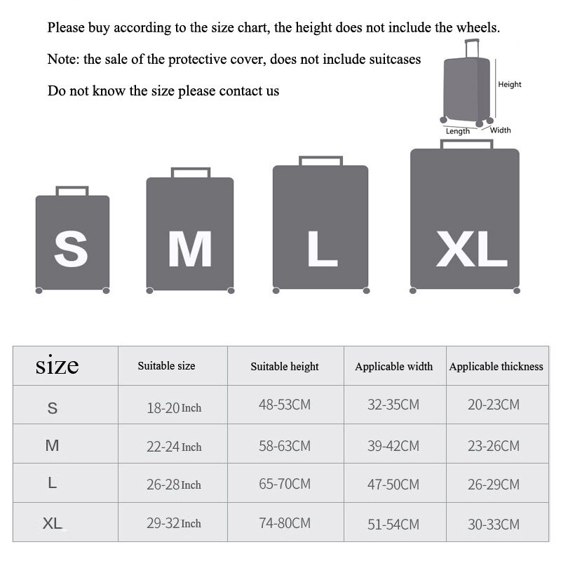 DIHFXX 새로운 탄성 패브릭 수하물 보호 커버 Suitable18-32 인치 트롤리 케이스 가방 먼지 커버 여행 액세서리 DX-34