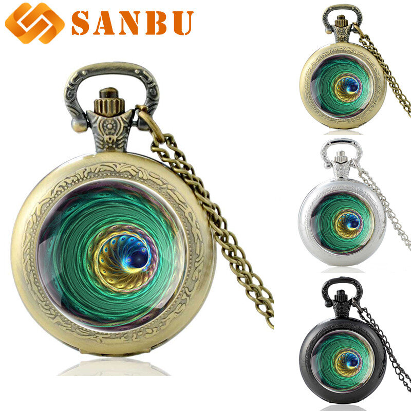 Модное перо павлина красивые кварцевые карманные часы в стиле ретро для мужчин и женщин, классические часы с кулоном и ожерельем