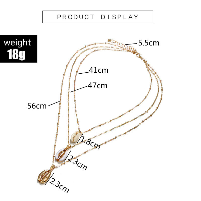 Three Layers of Shell Pendant Necklace Natural Shell Gold Women Best Friend 2020 Fashion Cowry Choker Necklace Bohemian Jewelry