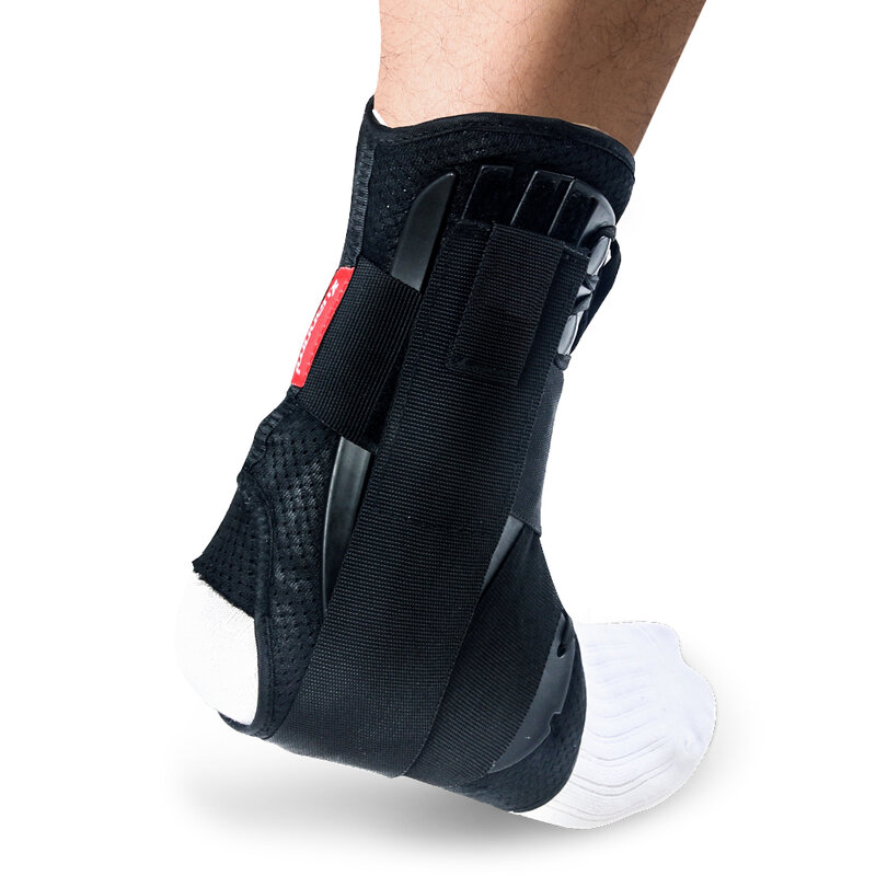 Kuangmi ข้อเท้าสนับสนุนรั้งกีฬาเท้า Stabilizer Orthosis ข้อเท้าปรับสายรัด Pad Breathable ฟุตบอลถุงเท้าข้อเท้า Protector