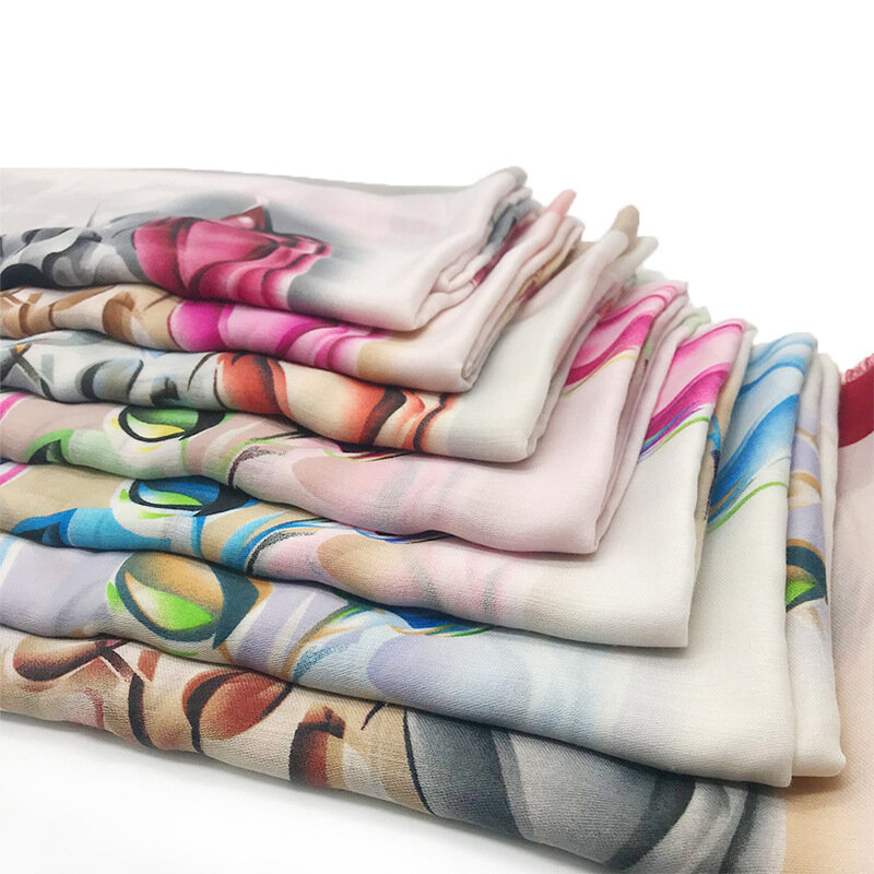 Lenços de voal fino de verão com franjas, cachecol em algodão estampado e respirável, feminino muçulmano, guarda-cabeça, 2019 x 85cm