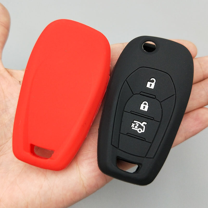 Capa de proteção de chave estilo automóvel, capa de silicone remota com 3 botões para chevrolet chevy cruze 2016 2017 malibu aveo captiva