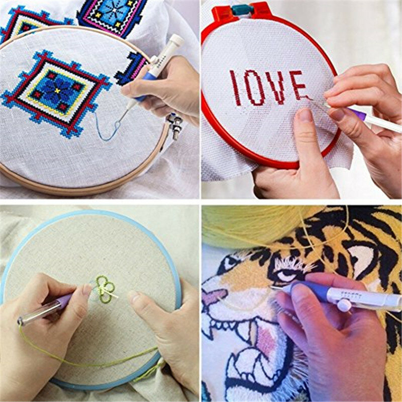 マジック刺繍ペンパンチ針キットクラフト刺繍糸クロスステッチ刺繍フープdiyニット縫製アクセサリーツール
