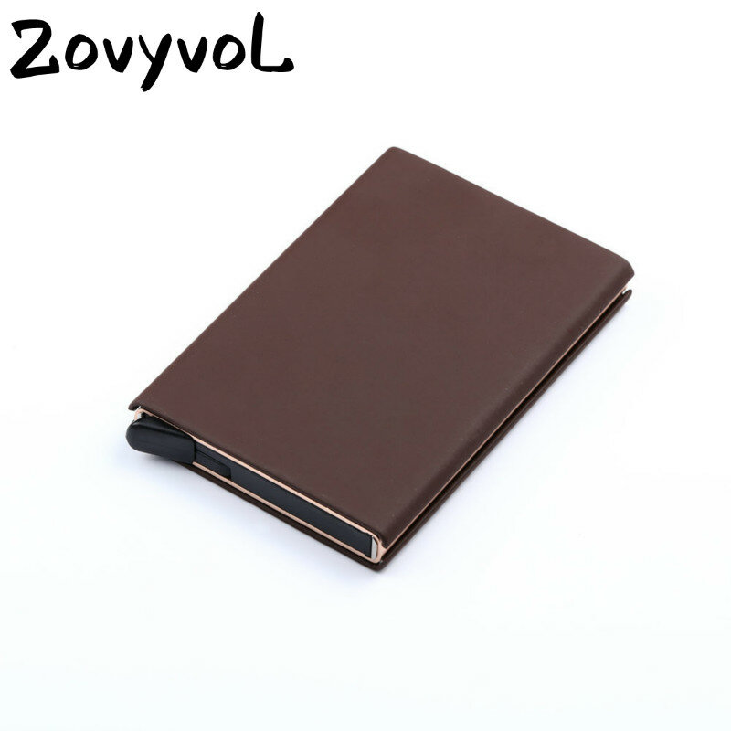 ZOVYVOL-cartera de viaje de aleación de aluminio para hombre y mujer, tarjetero de negocios, tarjetero de Metal