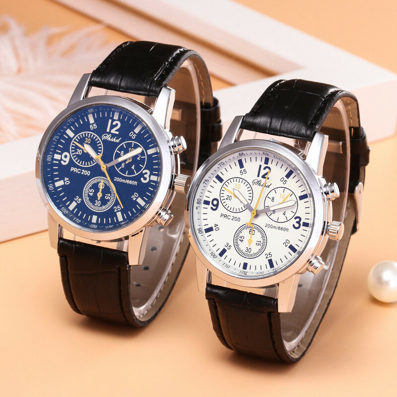 Männer armbanduhr Blau-ray glas neutral quarz simuliert epidermalen Lederband Armbanduhr Herren Reloj Hombre 2021 orologio uomo