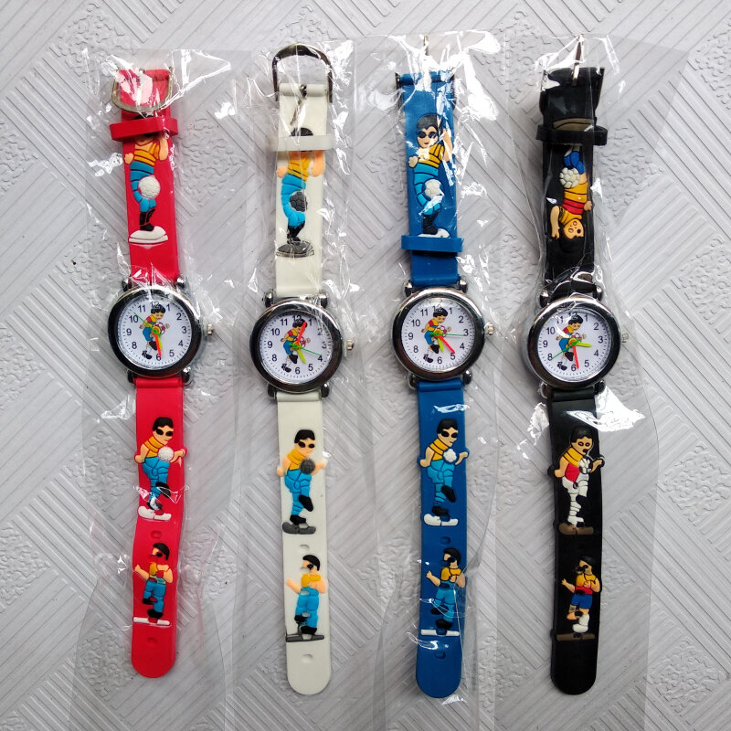Reloj de baloncesto con dibujos animados para niños y niñas, pulsera de cuarzo con diseño de raqueta de tenis, ideal para estudiantes