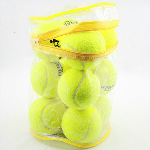 12 قطعة/الوحدة عالية الجودة مرونة كرة التنس للتدريب الرياضة المطاط كرات التنس الصوفية لممارسة التنس مع حقيبة مجانية