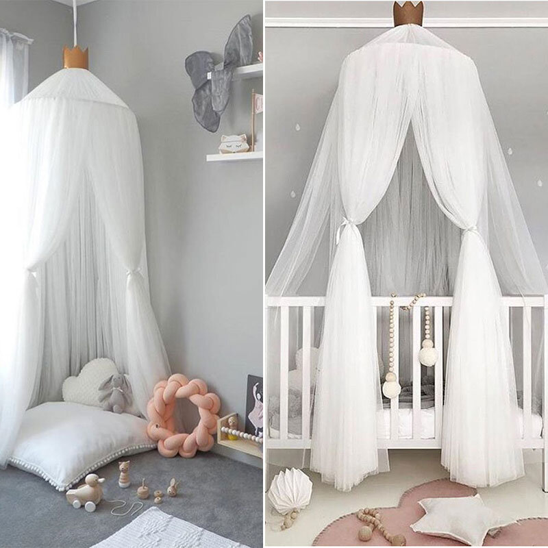 Летнее Детское постельное белье, романтическая круглая сетка от комаров для маленьких девочек, навес для детской комнаты