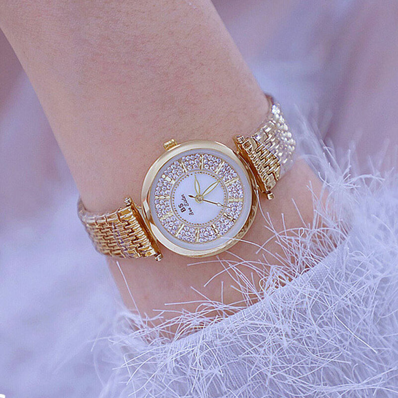 Moda 2018 nuovo oro delle donne della vigilanza delle signore della vigilanza del quarzo di alta qualità piccole donne orologi top brand di lusso orologi vestito da donna BS