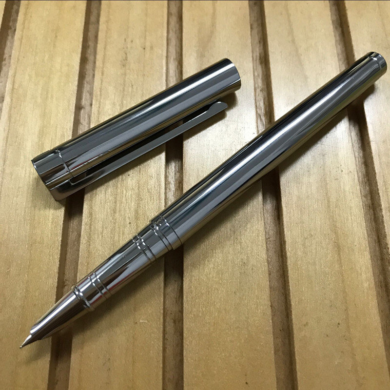 Jinhao 126 caneta fonte prateada com capuz, para executivo, fino, com capuz