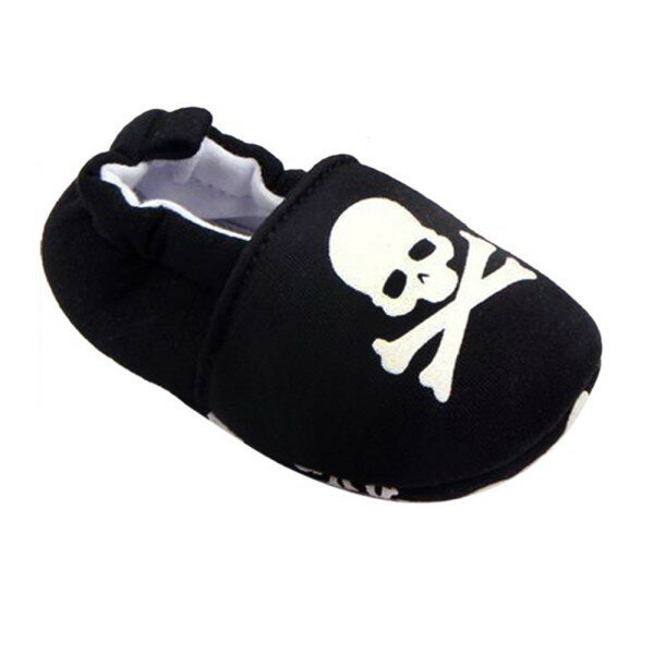 2019 venda quente prewalker infantil bebê unisex crânio/pirata impressão algodão macio sapatos de fundo