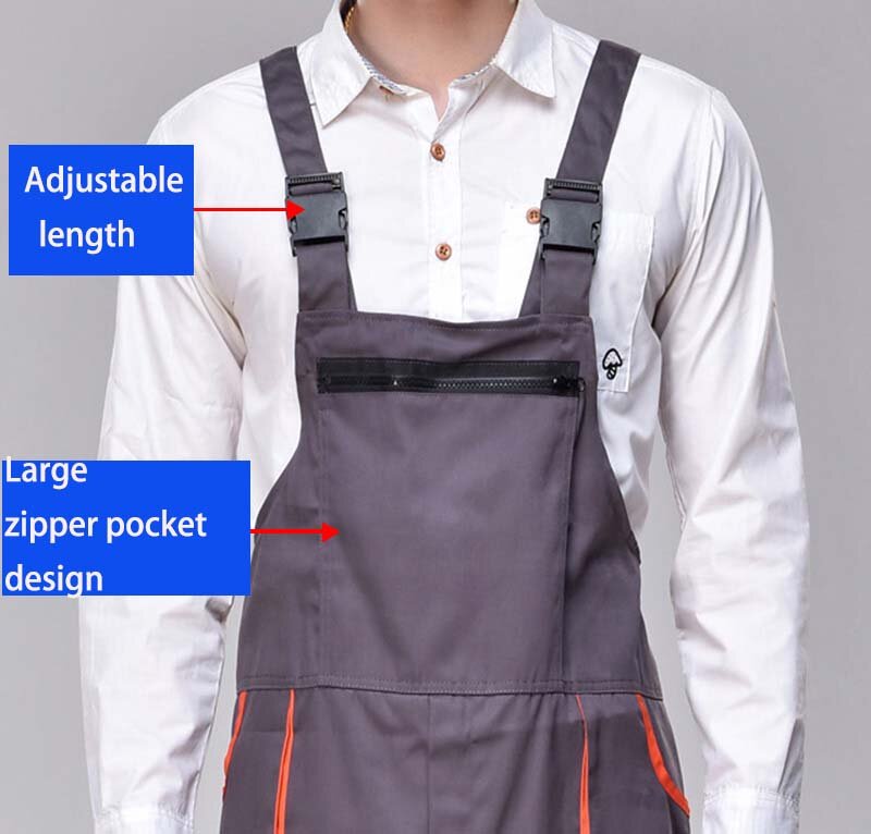 Macacão de trabalho macacão de proteção masculino feminino reparador cinta macacões calças uniformes de trabalho plus size 4xl