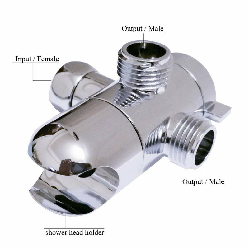 Desviador de chuveiro de 3 vias com suporte, válvula de montagem g1/2, universal, punho do chuveiro, divisor com suporte de cabeça de chuveiro