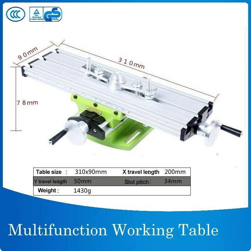 Mini precision multifunction Milling Machine Bench drill Vise worktable X Y-axis adjustment Coordinate table