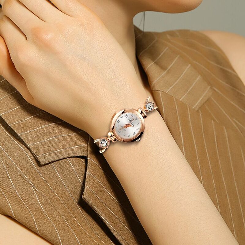Женские Элегантные наручные часы, женские браслеты, стразы, аналоговые кварцевые часы, женские наручные часы с маленьким циферблатом, Reloj # B