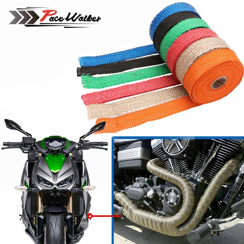 FREE SHIPPING CAR MOTORCYCLE Incombustible Turbo MANIFOLD HEAT EXHAUST WRAP TAPE THERMAL STAINLESS TIES 1.5mm*25mm*5m