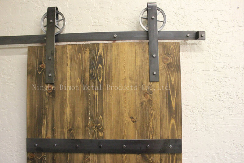 Dimon-Herrajes personalizados para puerta corredera, rueda colgante para puerta de granero de madera, estilo americano, DM-SDU, 7209