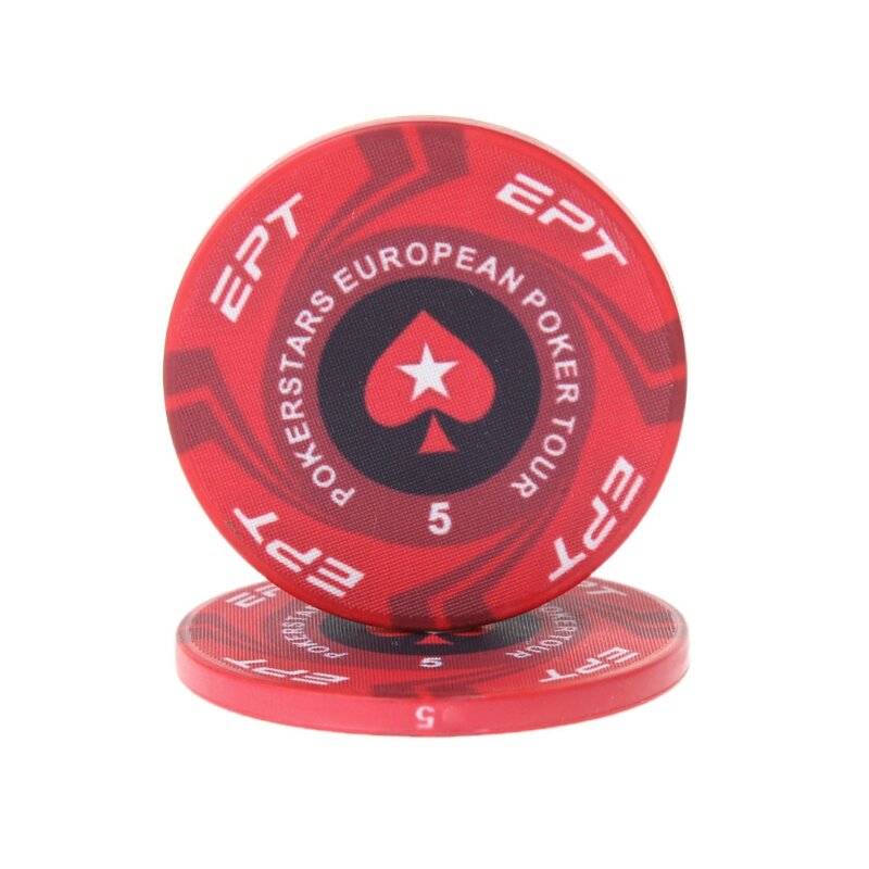 2 szt. EPT ceramiczne żetony do pokera europejskie pokersy Tour Texas Hold'em kasyno monety 4cm
