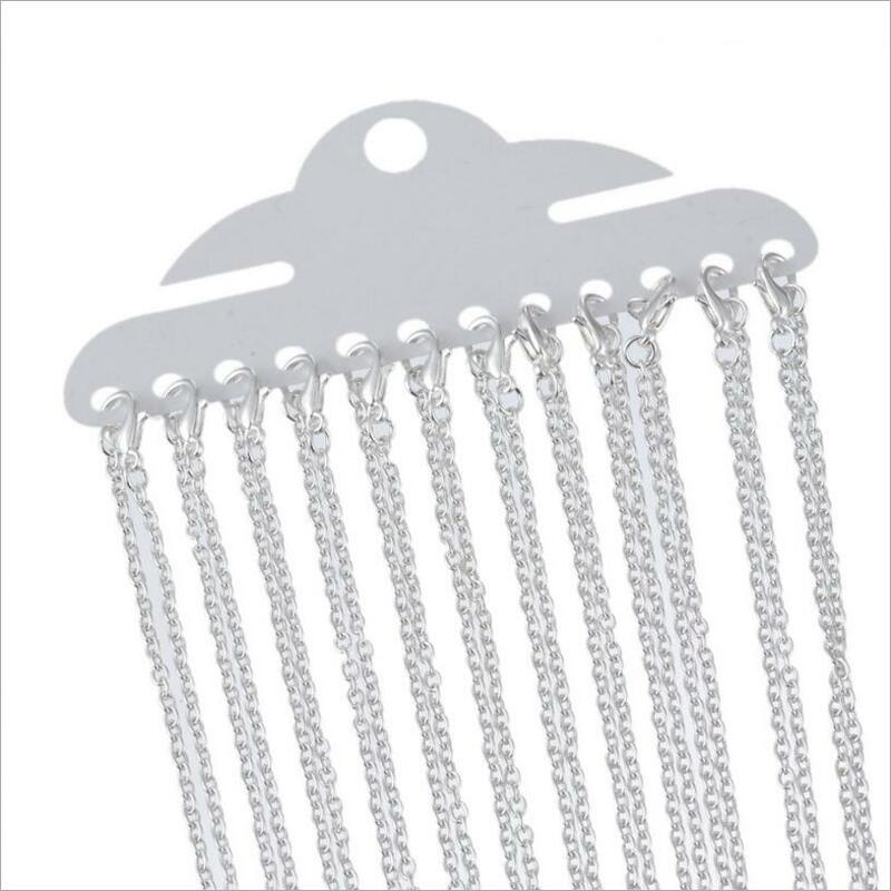 12pcs 3x4mm Metal Necklace Chains Bulk With Losster Clasps Silver Color Open Link Chain Craft Diy Jewelry Making 45cm/18inch