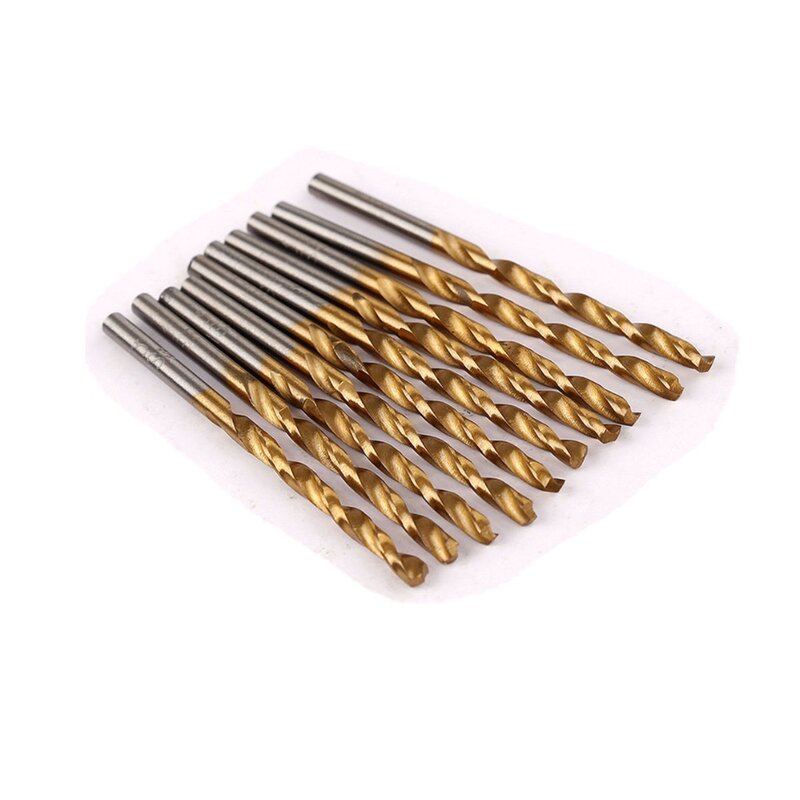 BINOAX 50PCS 1/1/2/2//3mm Set di punte per trapano in acciaio HSS rivestito in titanio ad alta velocità titanio per Set di punte elicoidali in plastica per legno # P