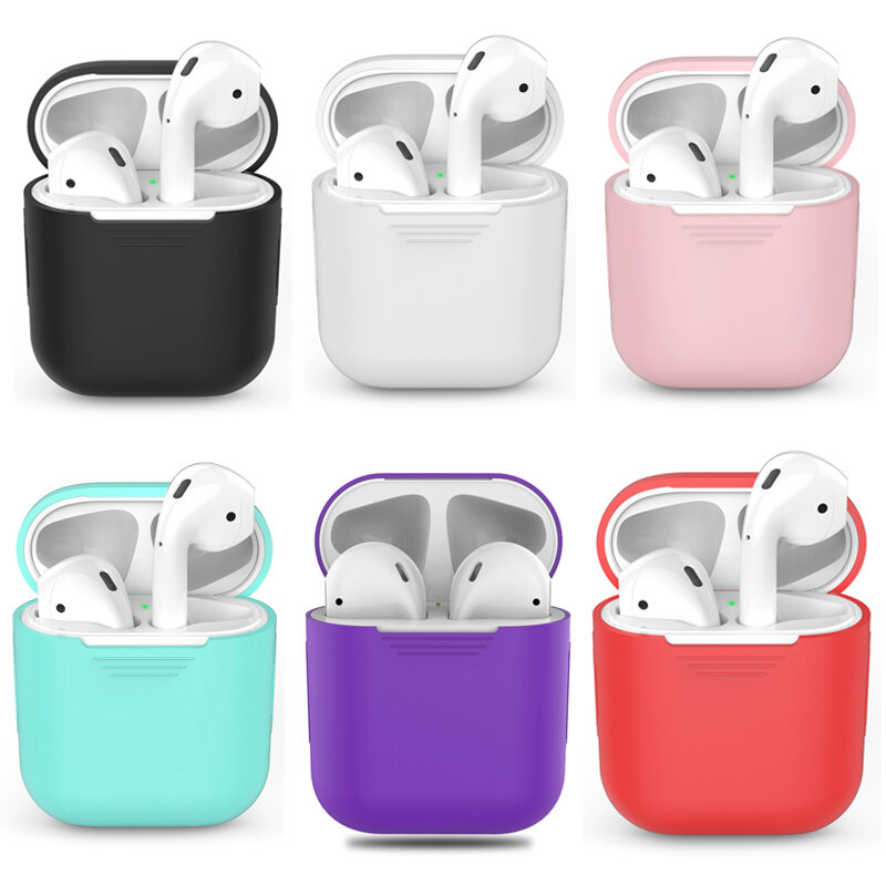 Air pods Silicone Bluetooth Wireless Earphone Case For AirPods Protective Cover Skin Accessories for Apple Airpods Charging Box