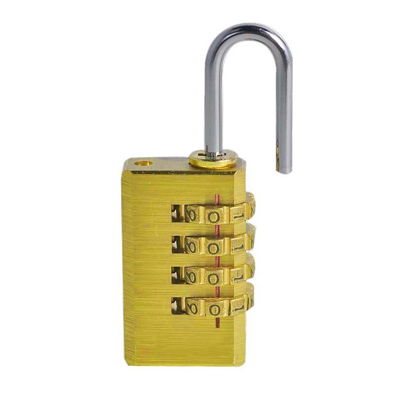 Novo mini cobre 4 dígitos número senha código de bloqueio combinação cadeado resettable travelling saco porta