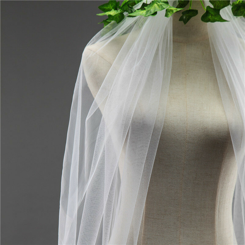 2019 สไตล์ใหม่สีขาว Wedding Veils Veu De Noiva ลูกไม้ 3 M ยาว Wedding Veils Applique Edge Tulle ผ้าคลุมหน้าเจ้าสาว QA1292