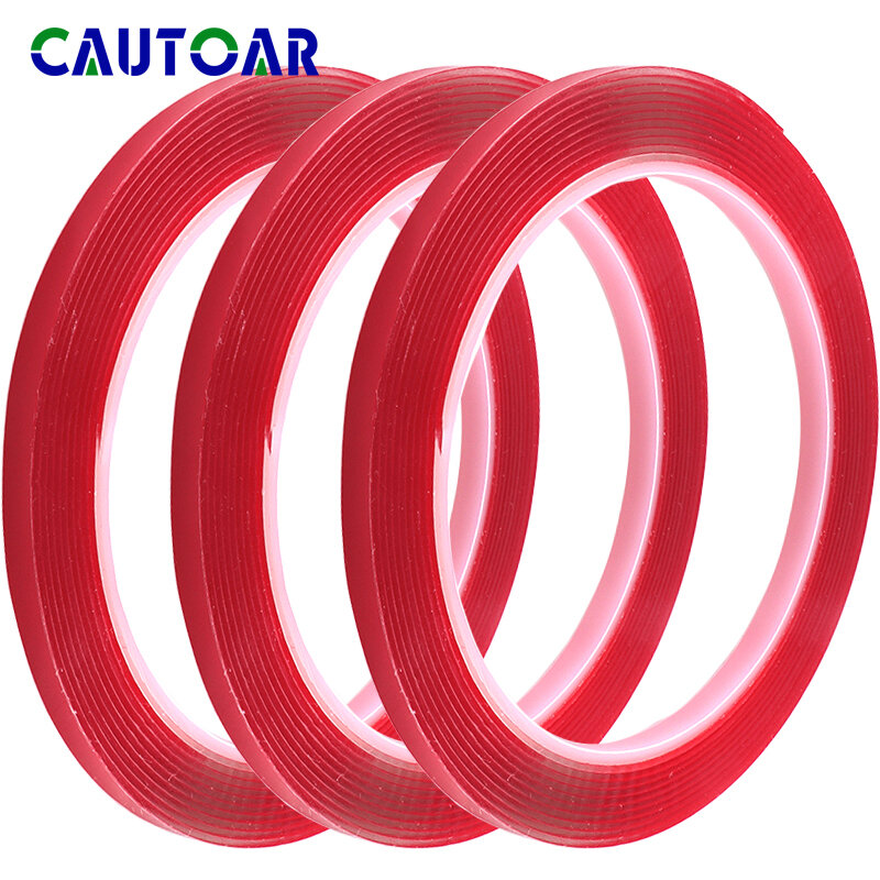 Red Transparent Silicone Double Sided Tape Sticker For Car High Strength No Traces Adhesive Sticker Living Goods Accessories