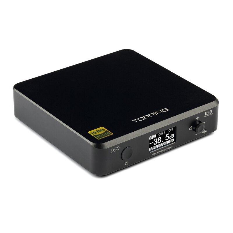 TOPPING-جهاز فك تشفير الصوت الصغير عالي الدقة D50 / 50S ، وحدة فك ترميز الصوت ES9038Q2M * 2 USB DAC XMOS XU208 DSD512 32Bit / 768Khz OPA1612 USB/OPT/COAX