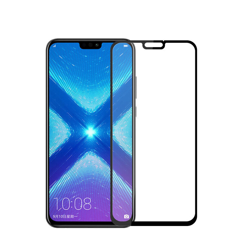 Huawei Honor 8xแก้วฝาครอบRONICANสีดำติดตั้งAnti Knock Honor 8x MaxบางHuawei Honor 8xกระจกหน้าจอ