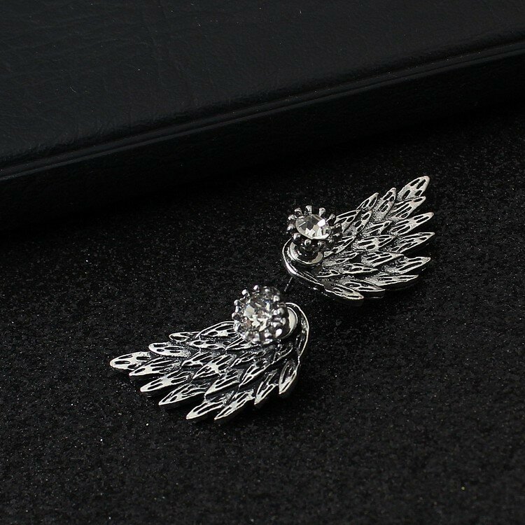 2020 New Fashion Retro Charm Lady Earrings Jewelry Water Droplets/angel Wing Feathers Crystal Earrings And Stone Wholesale Sales