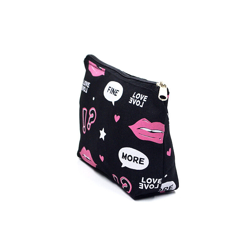 Under Nineteen 2019 new arrival Lips printing  Cosmetic Bag small size Female Make Up Pouch Toiletry Bag cosmetic Organizer