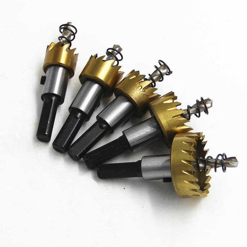 Binoax 5 Pcs Hss Boor Saw Set Carbide Tip Metal Hout Boren Hole Cut Tool Voor Het Installeren Sloten 16/18.5/20/25/30Mm