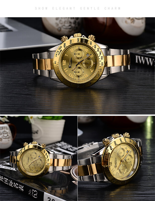 2017 New Watches Men Luxury Brand Wealthstar Fashion Men Sports Watches  Steel Band Quartz Men's Watch Relogio Masculino